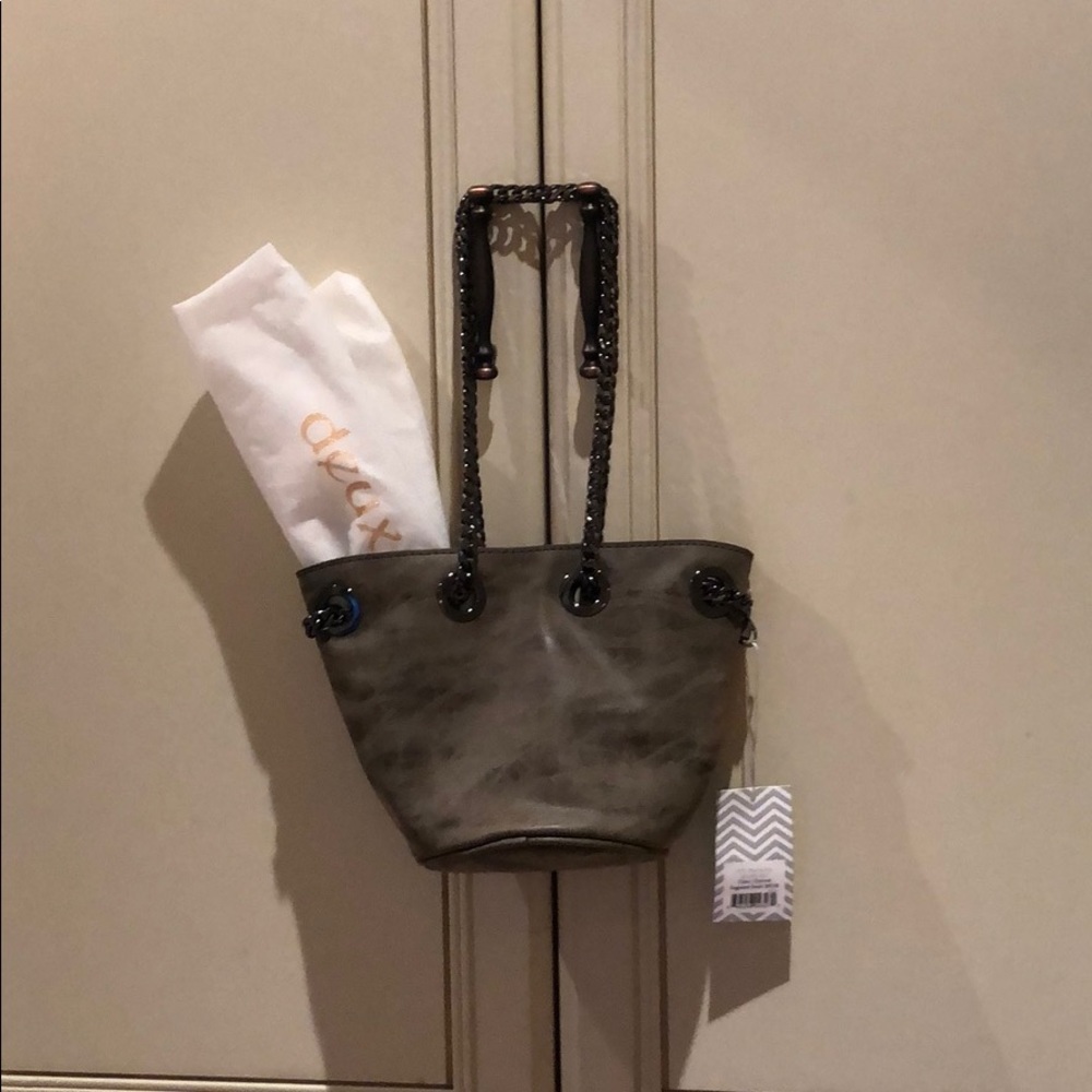 deux lux kiki mini bucket purse in charcoal